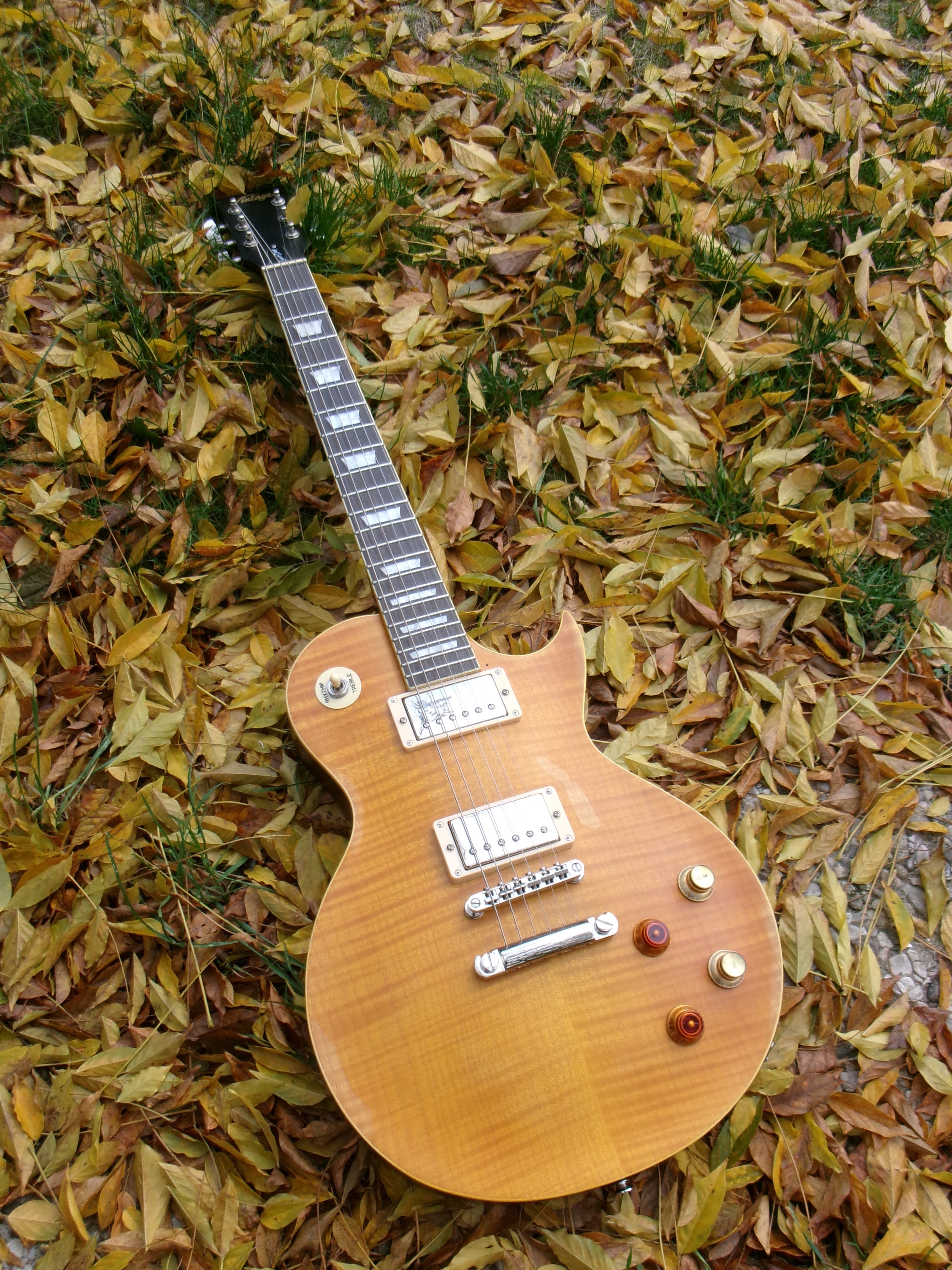 Vintage V100 ICON Electric Guitar-Distressed "Lemon Drop"